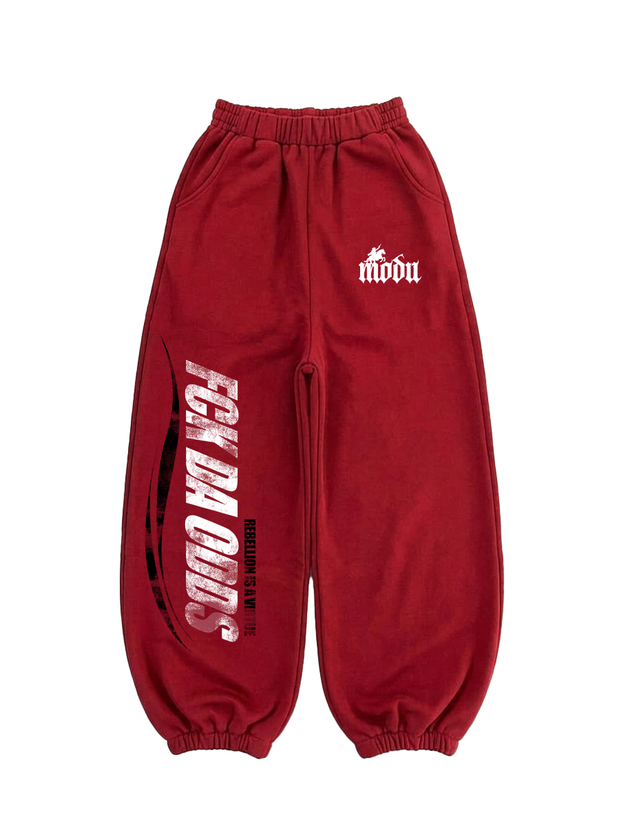 MODU FUCKTHEODDS SWEATPANTS (RED)